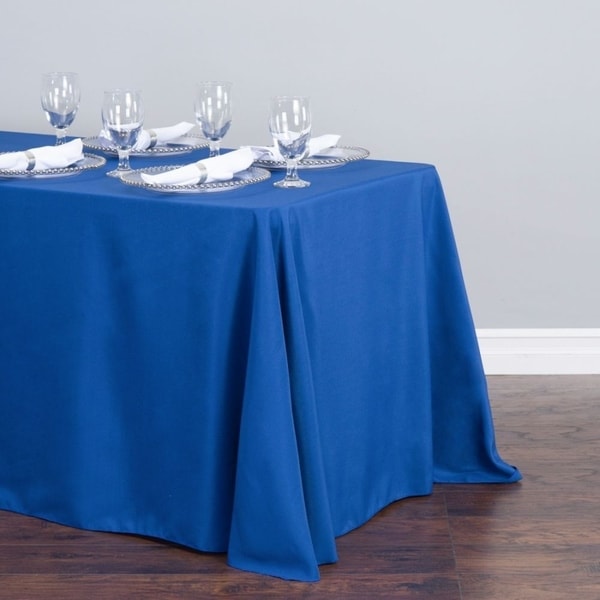 Polyester Linen Rectangle Table Cloth 90" x 156" Royal Blue
