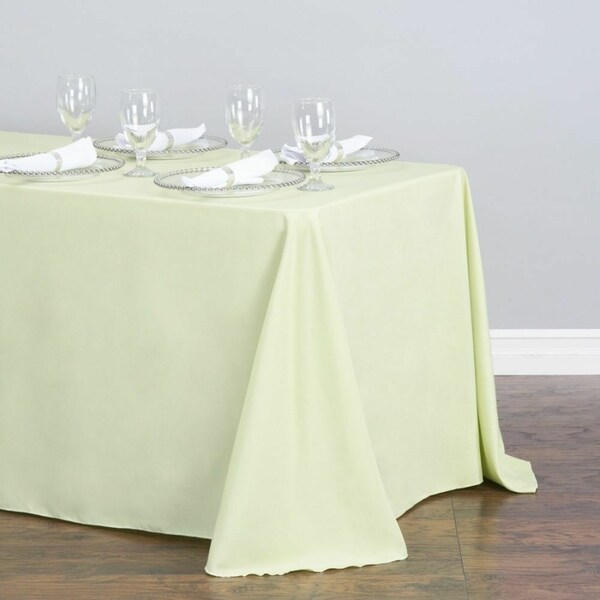 Polyester Linen Rectangle Table Cloth 90" x 156" Tea Green