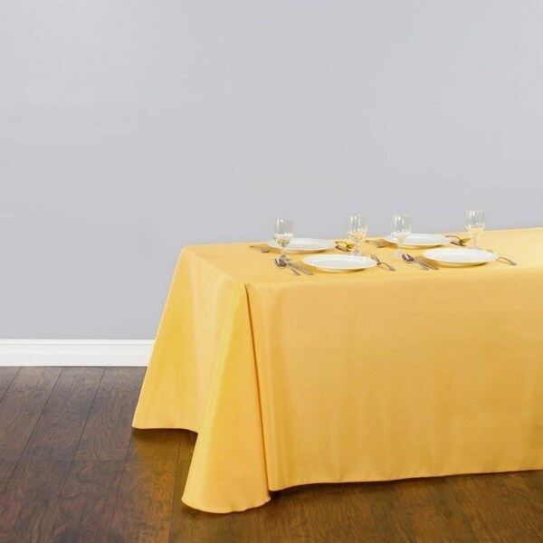 Polyester Linen Rectangle Table Cloth 90" x 156" Gold