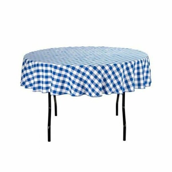 Polyester Round Gingham 70" Blue & White