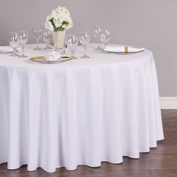 Polyester Round Tablecloth 108" White