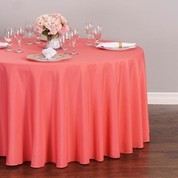 Polyester Round Tablecloth 108" Coral
