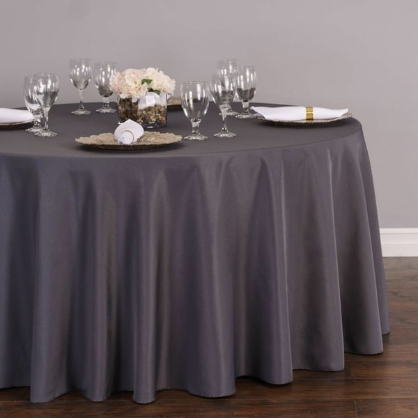 Polyester Round Tablecloth 108" Charcoal