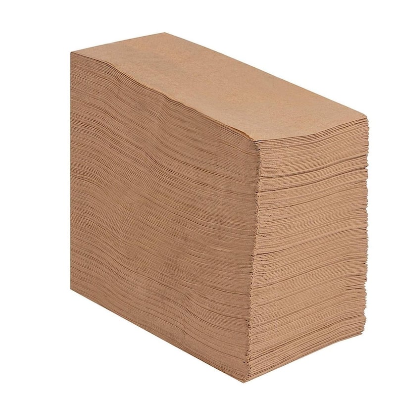 200 Brown Napkins Kraft Brown Natural Disposable Rustic Dinner, Folded 7.8"x4.4" - Bed Bath ...