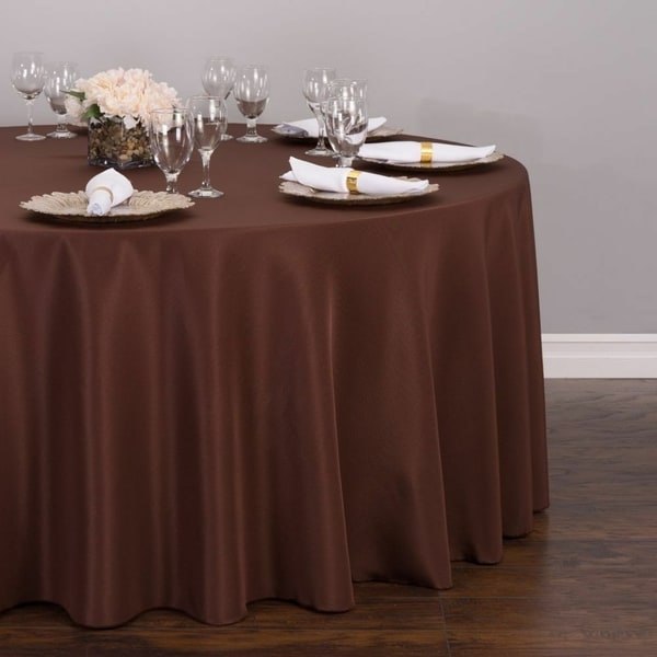 Polyester Round Tablecloth 132" Chocolate