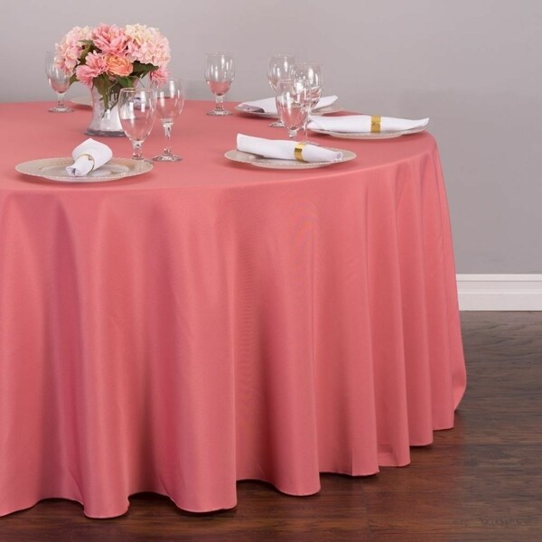 Polyester Round Tablecloth 132" Strawberry Ice