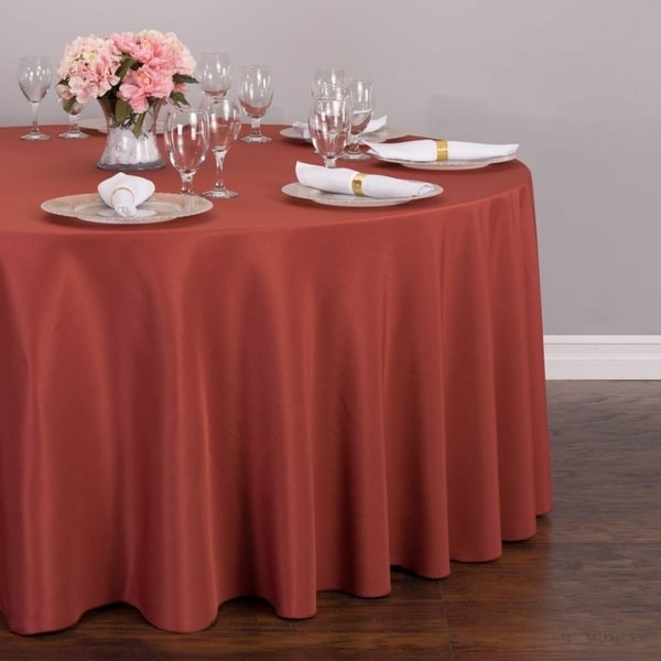 Polyester Round Tablecloth 132" Marsala