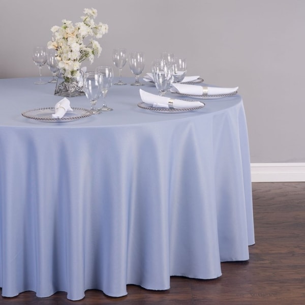 Polyester Round Tablecloth 132" Serenity Blue