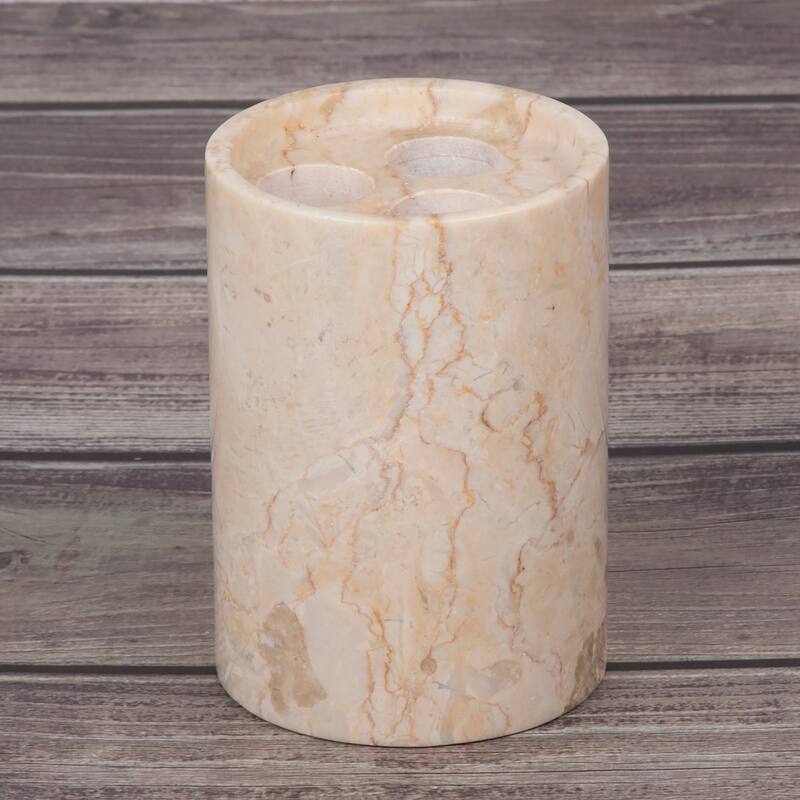 Creative Home Inverary Collection Champagne Marble Toothbrush Holder, Tooth Brush Holder - Beige - N/A