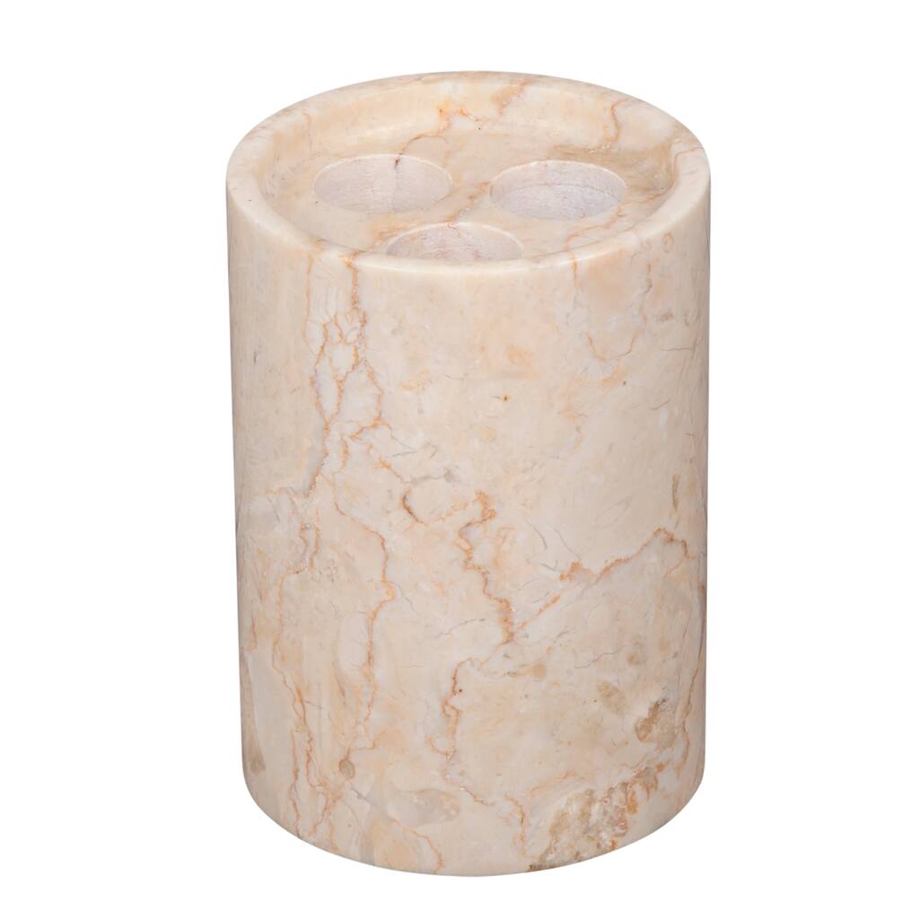 Creative Home Inverary Collection Champagne Marble Toothbrush Holder, Tooth Brush Holder - Beige
