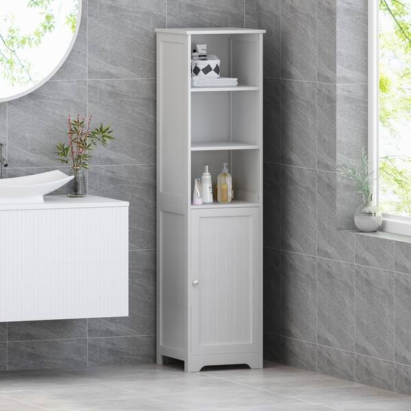 Shop Heineberg Modern Free Standing Bathroom Linen Tower Storage