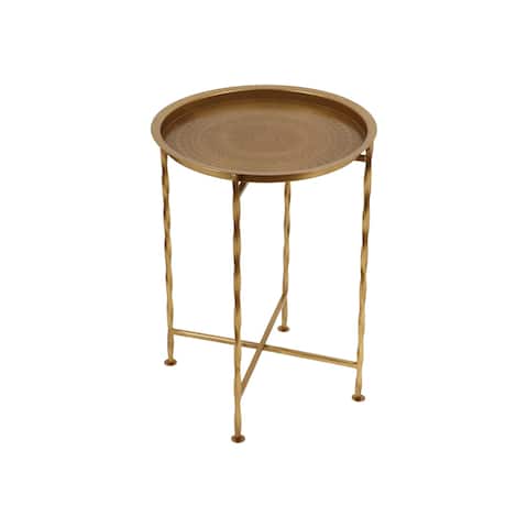 Beaufait Vintage Style Handcrafted Iron Tray Top Side Table by Christopher Knight Home