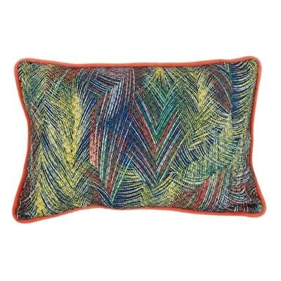 20 X 14 Inch Fabric Pillow with Abstract Art Details, Set of 2, Multicolor