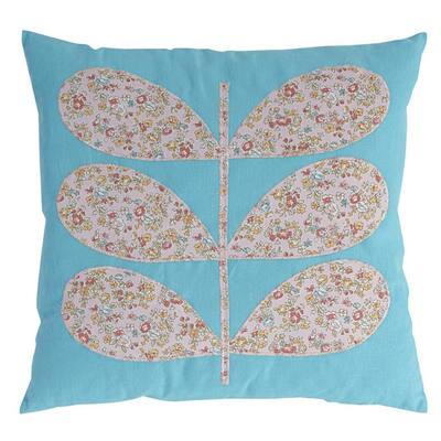 17.7 X 17.7 Inch Cotton Pillow with Floral Patchwork, Set of 2, Multicolor