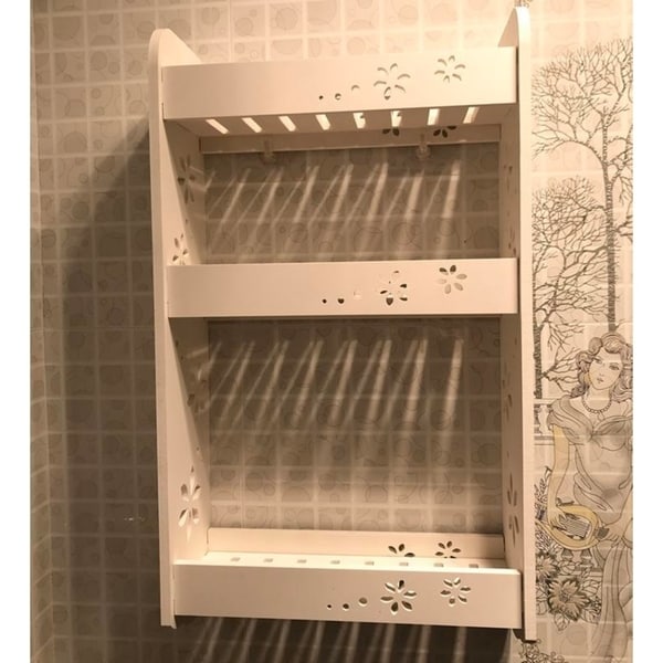 3 Tires Beautiful Fashionable Sakura Bathroom Cabinet White