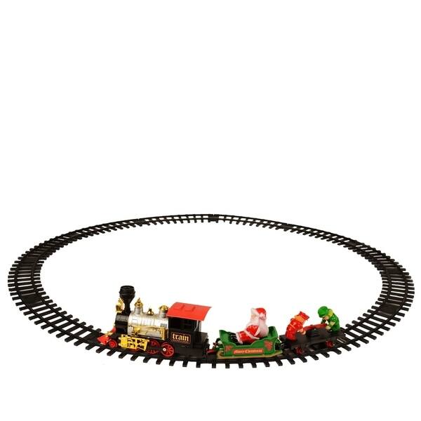 Classic Christmas Themed Santa S Train Set With Locomotive Engine Overstock 29817152