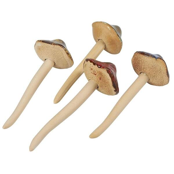 4 Piece Ceramic Mushroom Garden Ornament Set For Fairy Garden Lawn Decoration Overstock 29817187