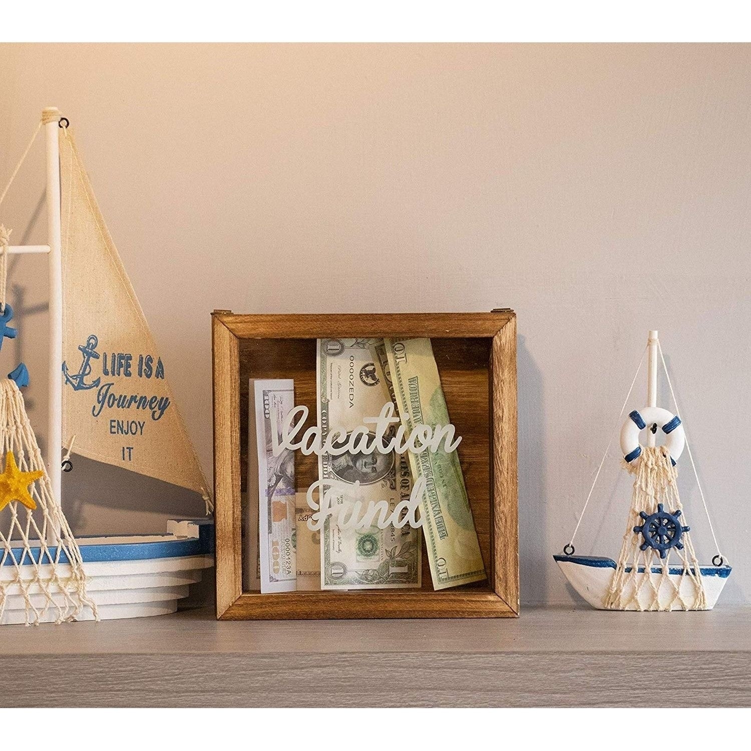 Photo Printed Adventure Fund Wooden Money Box