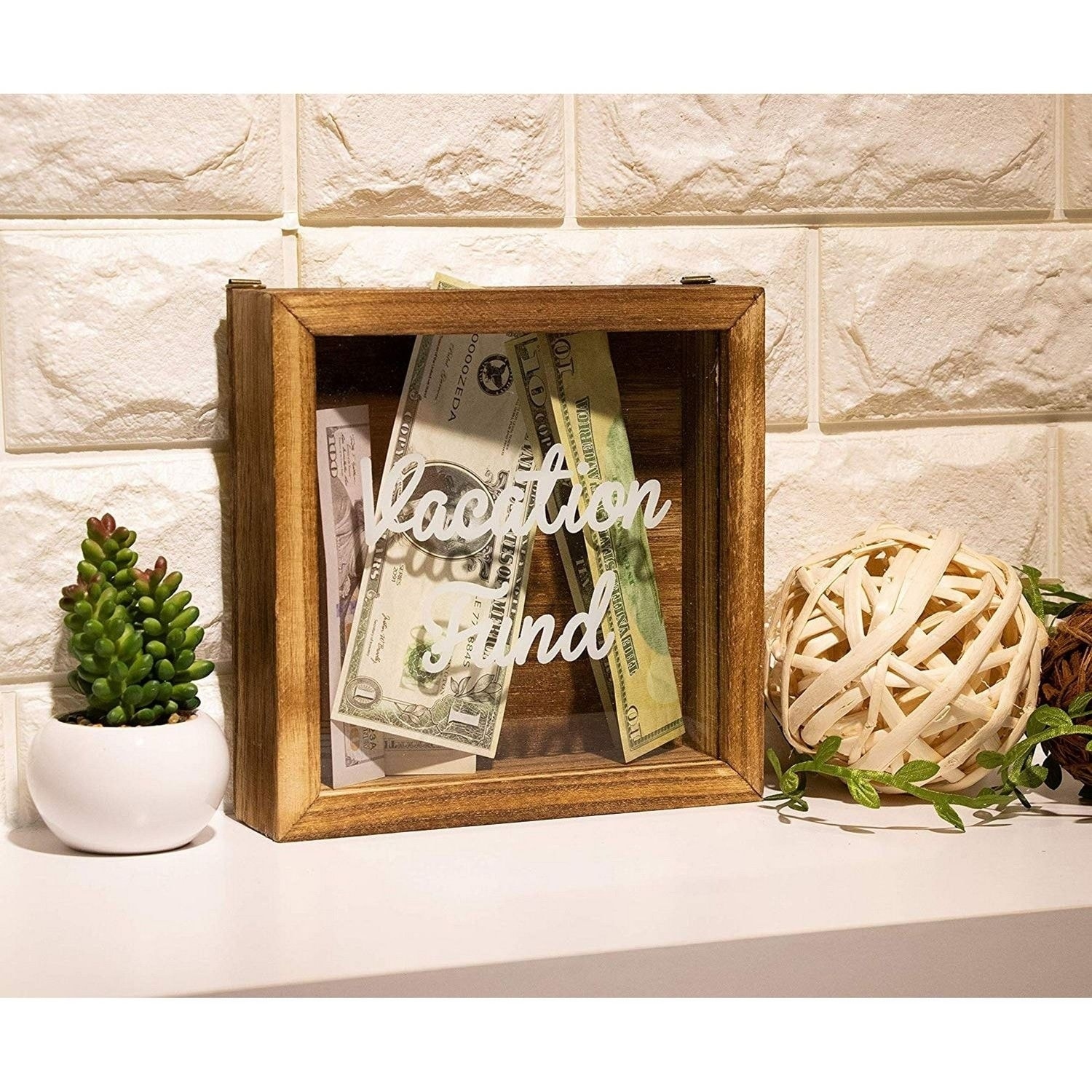 Wooden Shadow Box Bank, Vacation Fund Shadow Box, Adult Money Saving Piggy  Bank - On Sale - Bed Bath & Beyond - 29817297