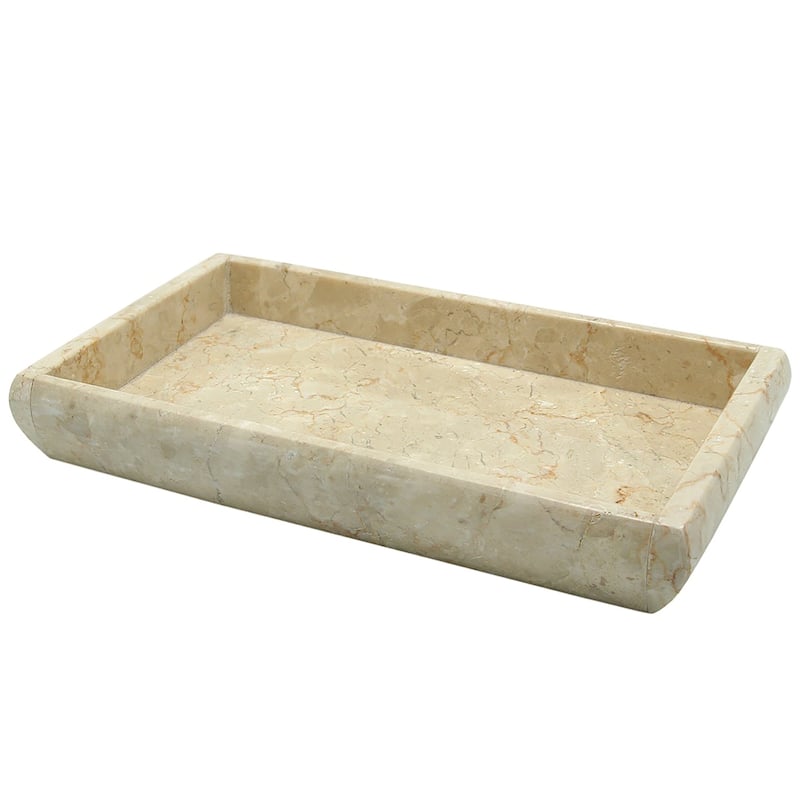 Creative Home Champagne Marble Vanity Tray, Bath Towel Tray, Bathroom Accessory Organizer - Beige - Beige