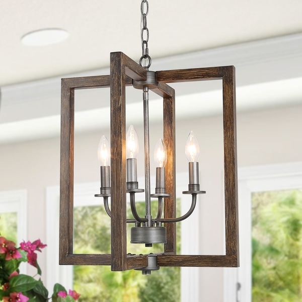 Shop Rustic 4-lights Pendant Hanging Lighting Fixture for Kitchen ...