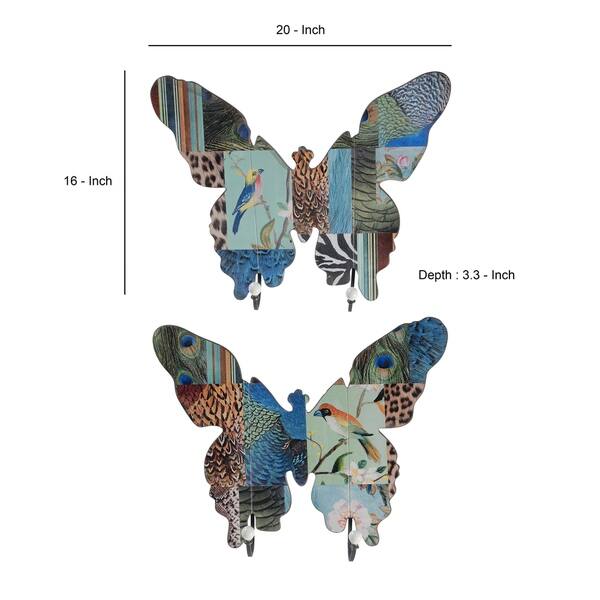 Shop Butterfly Exotic Animal Print Wall Decor Set Of 2