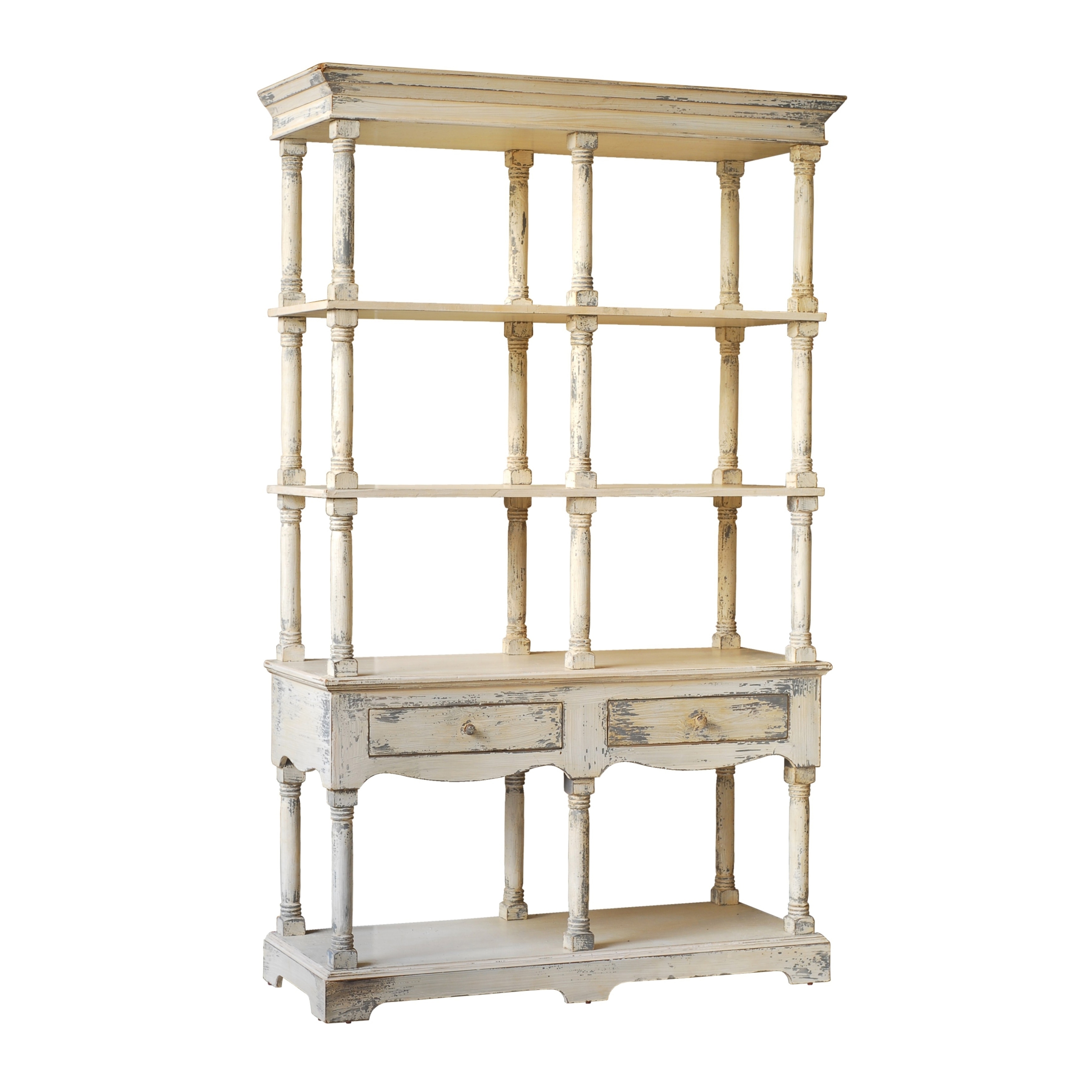 Shop Adela Distressed White French Country Bookcase On Sale