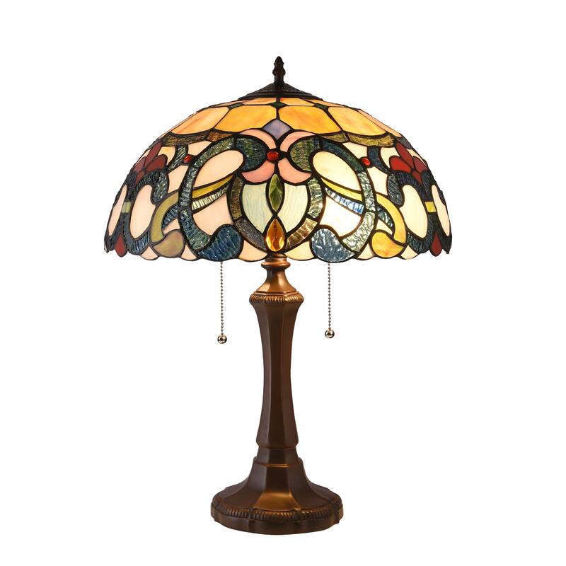 Gracewood Hollow Boneza Tiffany-style 2-light Dark Bronze Table Lamp