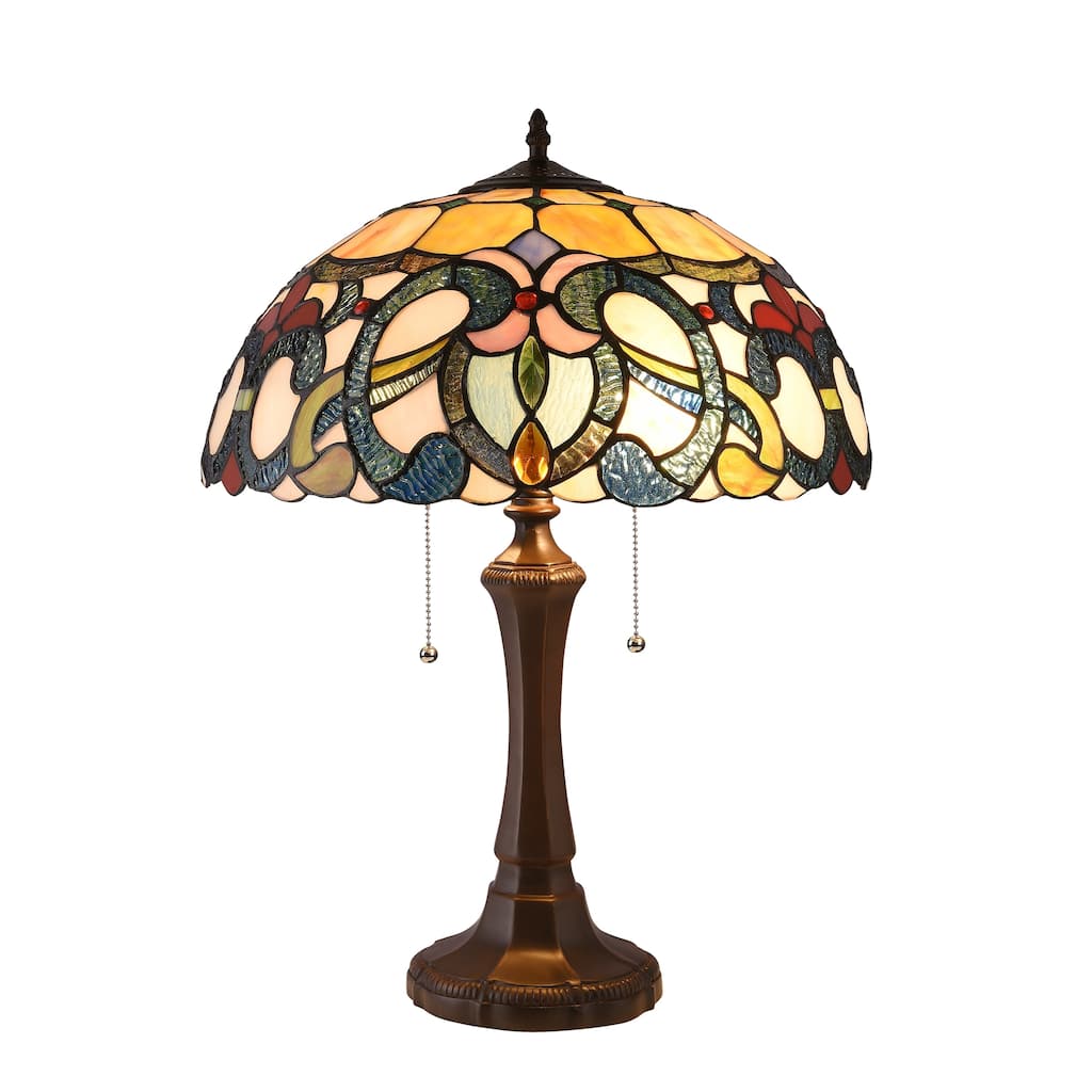 Gracewood Hollow Boneza Tiffany-style 2-light Dark Bronze Table Lamp