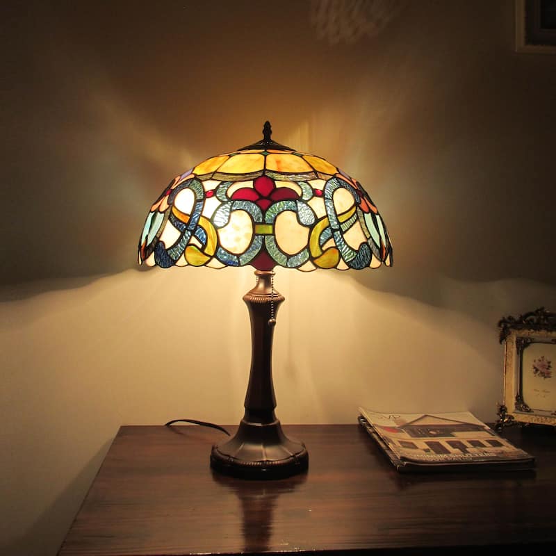 Gracewood Hollow Boneza Tiffany-style 2-light Dark Bronze Table Lamp