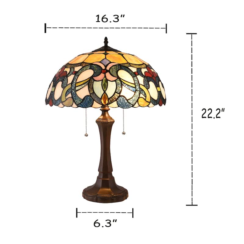 Gracewood Hollow Boneza Tiffany-style 2-light Dark Bronze Table Lamp