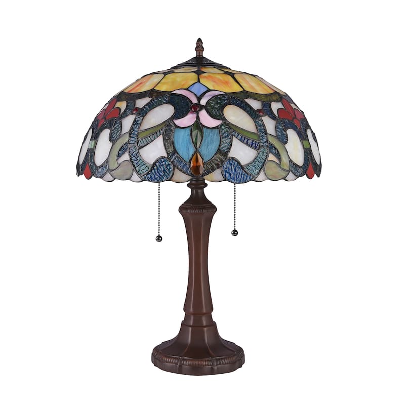 Gracewood Hollow Boneza Tiffany-style 2-light Dark Bronze Table Lamp