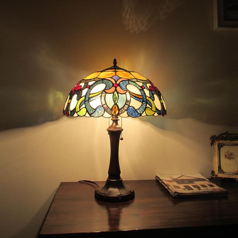 Gracewood Hollow Boneza Tiffany-style 2-light Dark Bronze Table Lamp