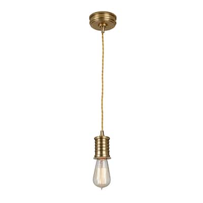 Retro Modern Bulb Aged Brass pendant by Lucas McKearn
