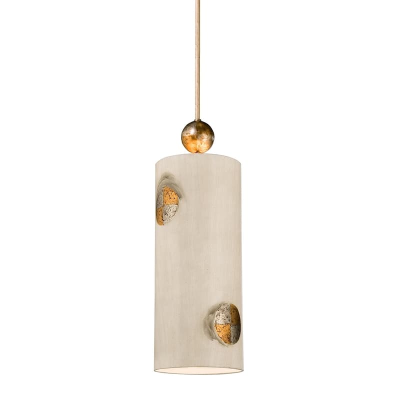 Large Cylinder Painted Ivory Pendant Gold Silver by Lucas McKearn
