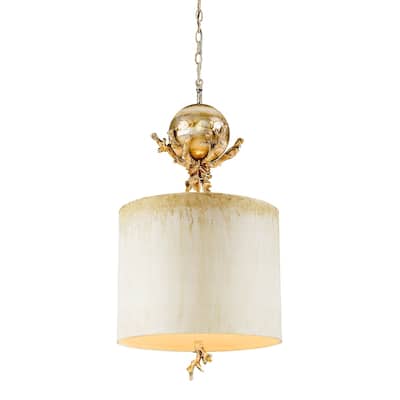 Kitchen Pendant Drum Shade ivory Gold Silver By Lucas McKearn