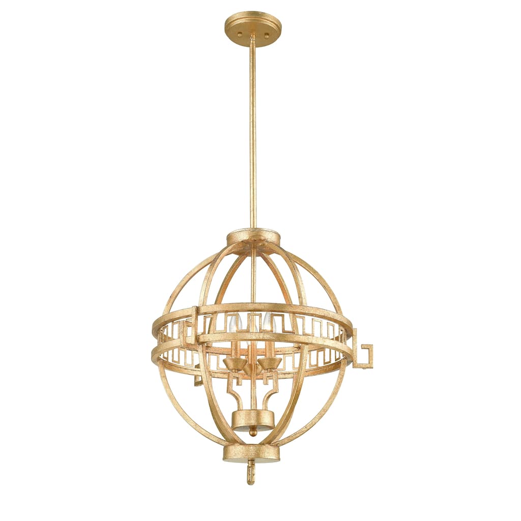 Globe Orb Lantern Pendant in Distressed Gold by Lucas McKearn