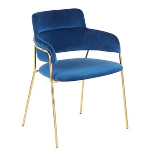 Napoli Contemporary Chair in Velvet & Gold Metal - Set of 2 - N/A