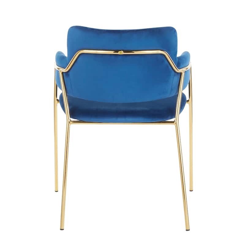 Napoli Contemporary Chair in Velvet & Gold Metal - Set of 2 - N/A