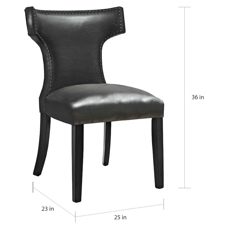 Carbon Loft Bronagh Curved Vinyl Dining Chair (Set of 2)