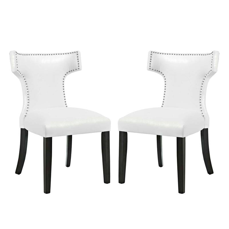 Carbon Loft Bronagh Curved Vinyl Dining Chair (Set of 2)