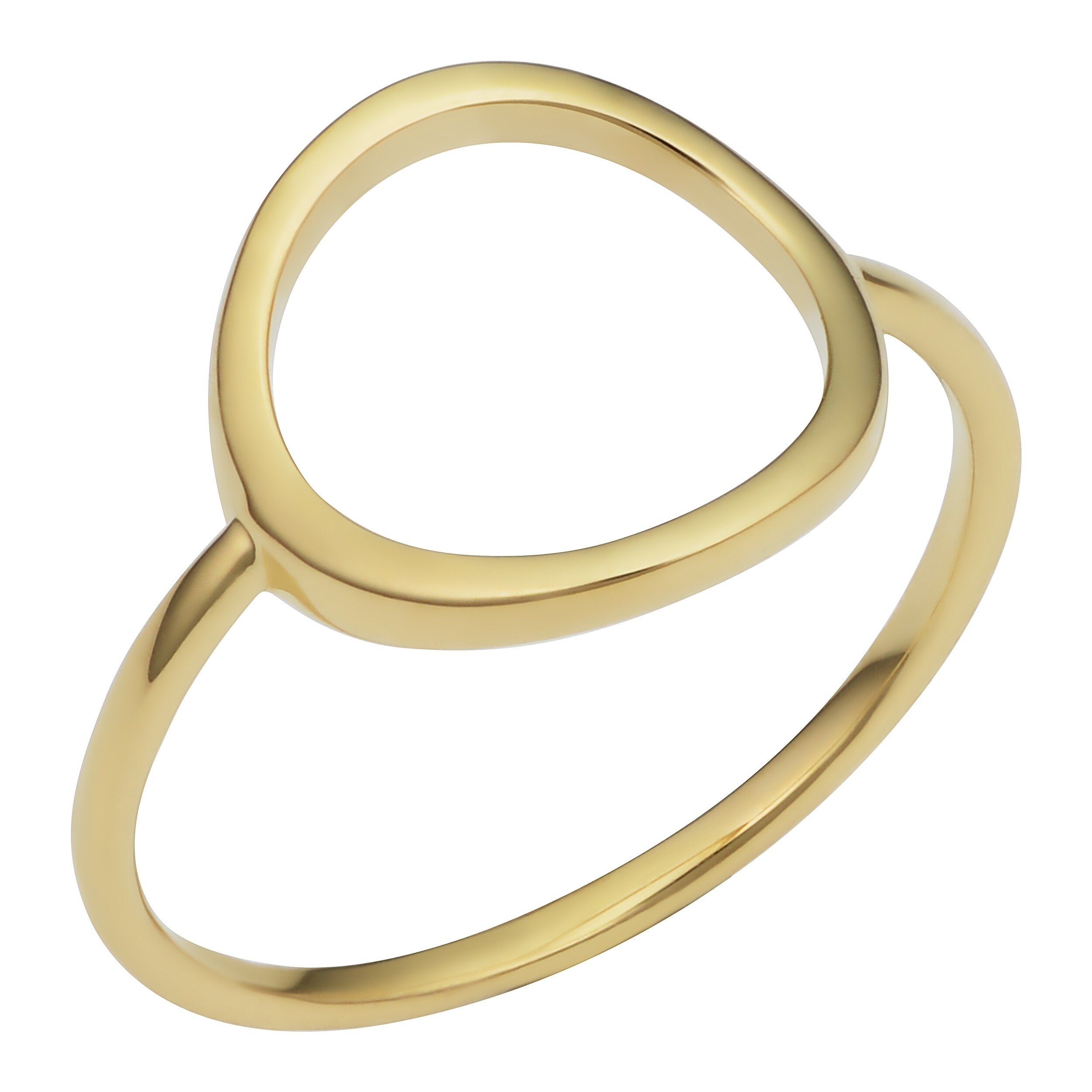 Au Naturale 14k Yellow Gold Open Circle Ring Minimalist Jewelry for Women
