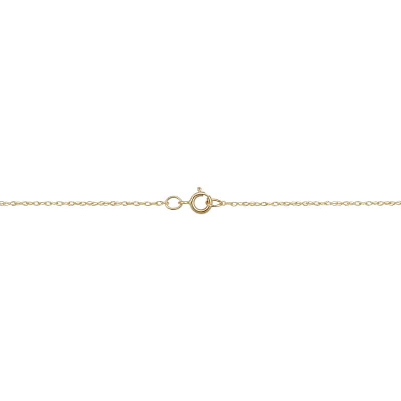 14k Yellow Gold Double Wave Pendant Rope Chain Necklace (18 inches)