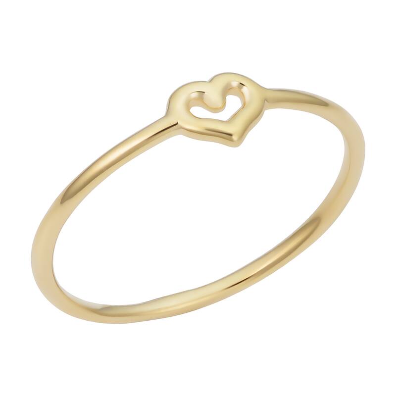 14k Yellow Gold Heart Ring Minimalist Jewelry for Women