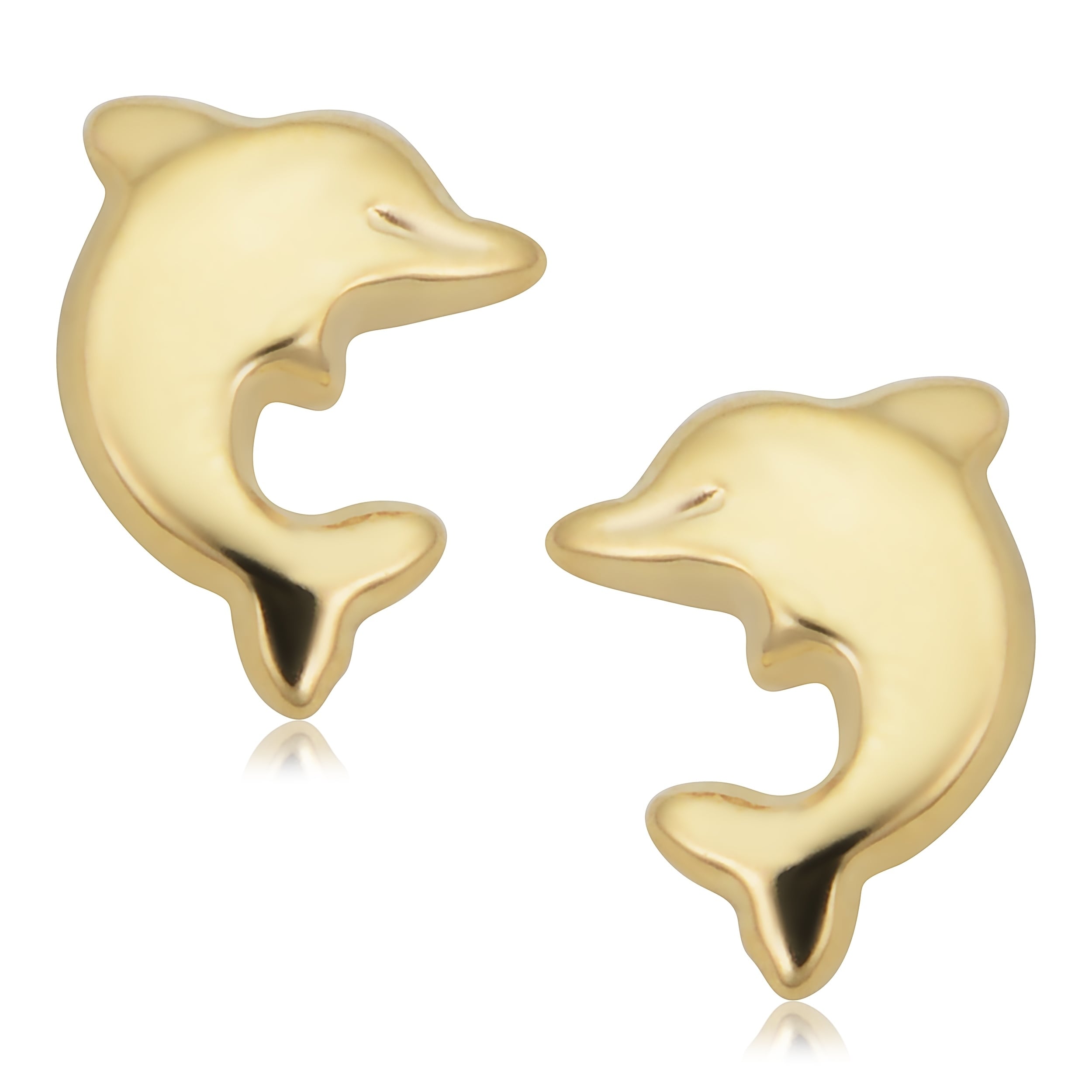 Perfect Jewelry Gift 14k White Gold Polished Dolphin Hoop Earrings