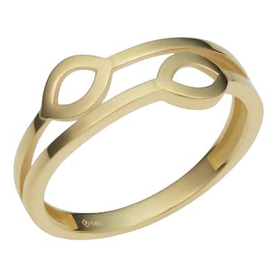 14k Yellow Gold Double Marquise Ring Minimalist Jewelry