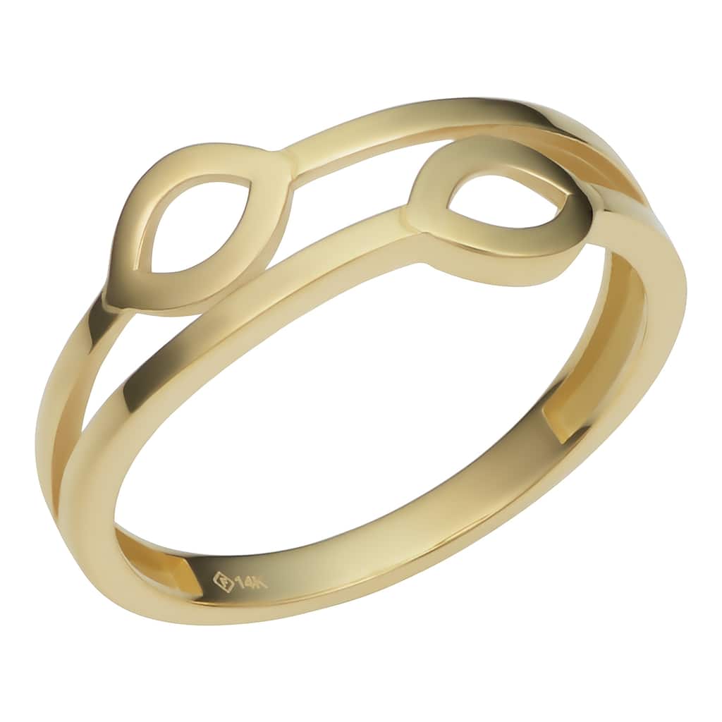 Fremada 14k Yellow Gold Double Marquise Ring Minimalist Jewelry
