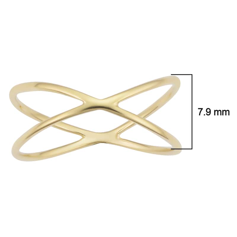 14k Yellow Gold X Criss Cross Ring
