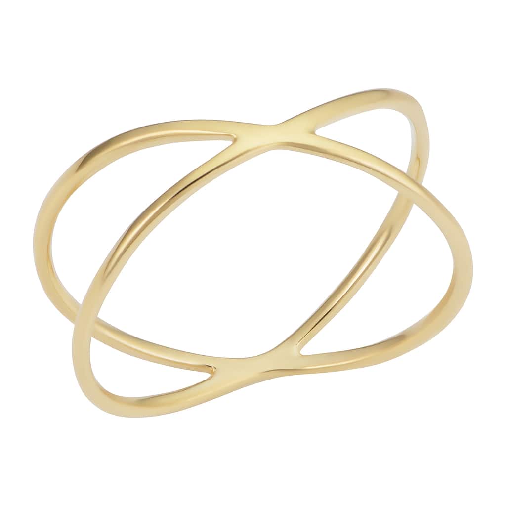 14k Yellow Gold X Criss Cross Ring