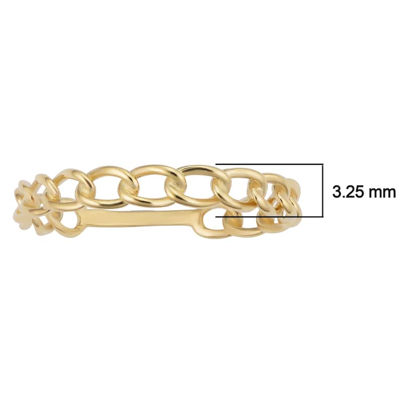 14k Yellow Gold 3.25 millimeter Curb Link Minimalist Ring